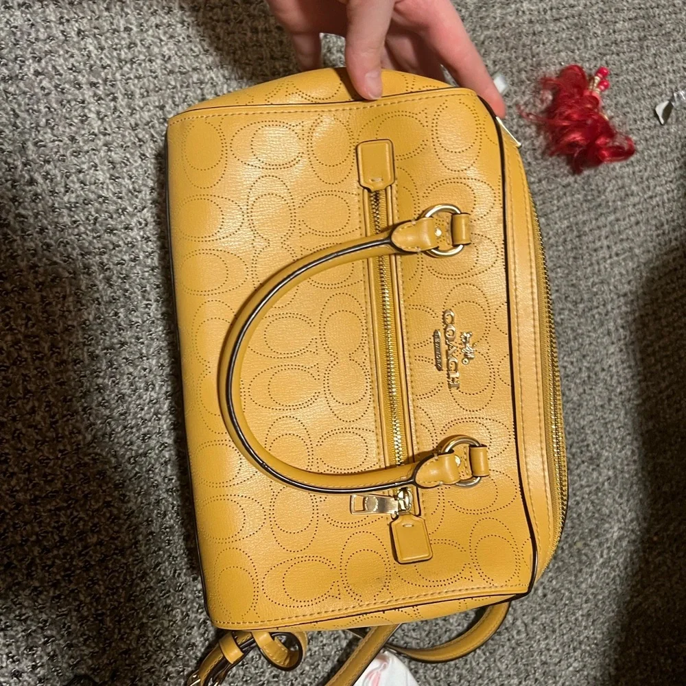 Coach Rowan Satchel Bag Yellow - Picture 1 of 6